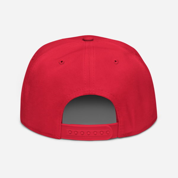 Red Snap back hat rear view